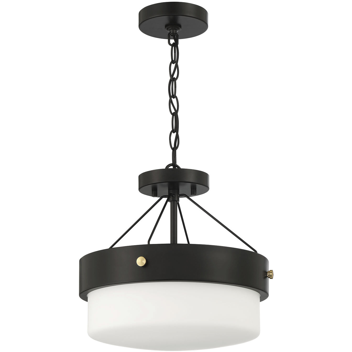 Oak Street 2 Light 13 inch Flat Black Convertible Semi Flush Ceiling Light